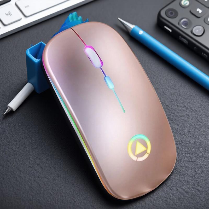 

Беспроводная мышь 2.4G Ультратонкая Бесшумная Портативная Оптическая мышь с RGB-подсветкой для ПК Ноутбука Планшетного компьютера Игровые Офисные аксессуары