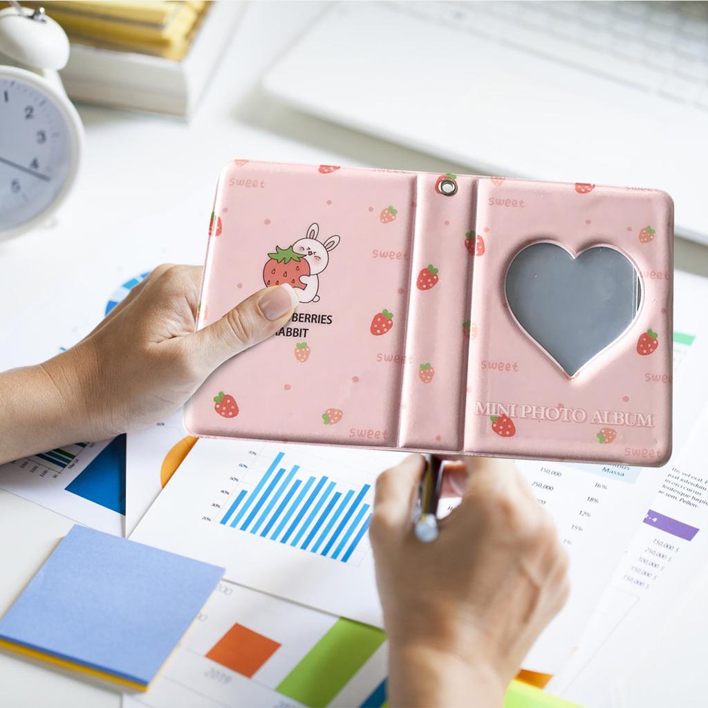  Album Photo Card Binder, Heart Cutout Photo Card Holder Book, Business Card Holder, Photo Card Holder 32 Pockets