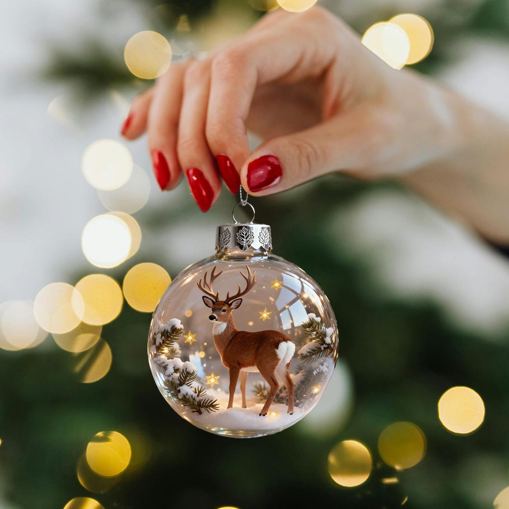 NEW Christmas Decoration Small Model Playful Animal Pendant Hanging Transparent Tree Xmas Christmas Ball Decoration Ball Y1K1