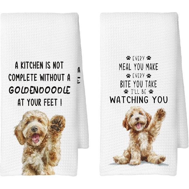 Long-Haired Dachshund Kitchen Towels Set of 2, Dog Gifts for Women, Dachshund Gifts, Dog Lover Mom Gift Tea Towels Kitchen Hand Towels 16x24 Inch for