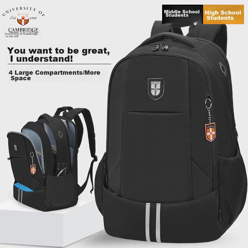 UNIVERSITY OF CAMBRIDGE Backpack for Middle School Boys, Lightweight Large Capacity School Bag for