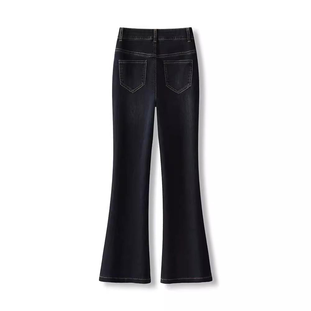 Women's High-Waisted Micro-Flare Jeans - Spring Casual Slimming Pants with Versatile Style