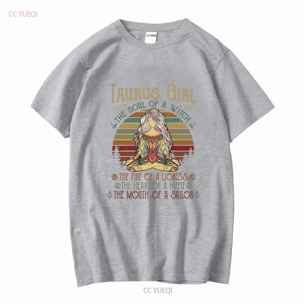 Taurus Girl The Soul Of A Witch T Shirt Cotton Crew neck long or short sleeves vintage Washed Slightly Soft streetwear