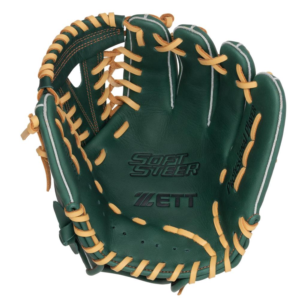 ZETT Baseball Soft Baseball Limited and ZETT Baseball Swallow Sports D Green x Pastel Glove, Glove, All-Around, Edition, Boys' Juniors', BJG742650,