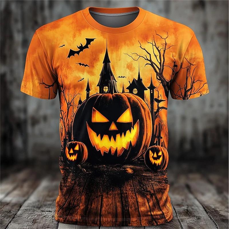 Trendy Skull Floral Graphic Short Sleeve T-Shirt, Cool Casual Top for Men