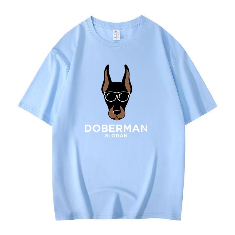 Cotton design letter dog print short sleeved T-shirt loose casual versatile top