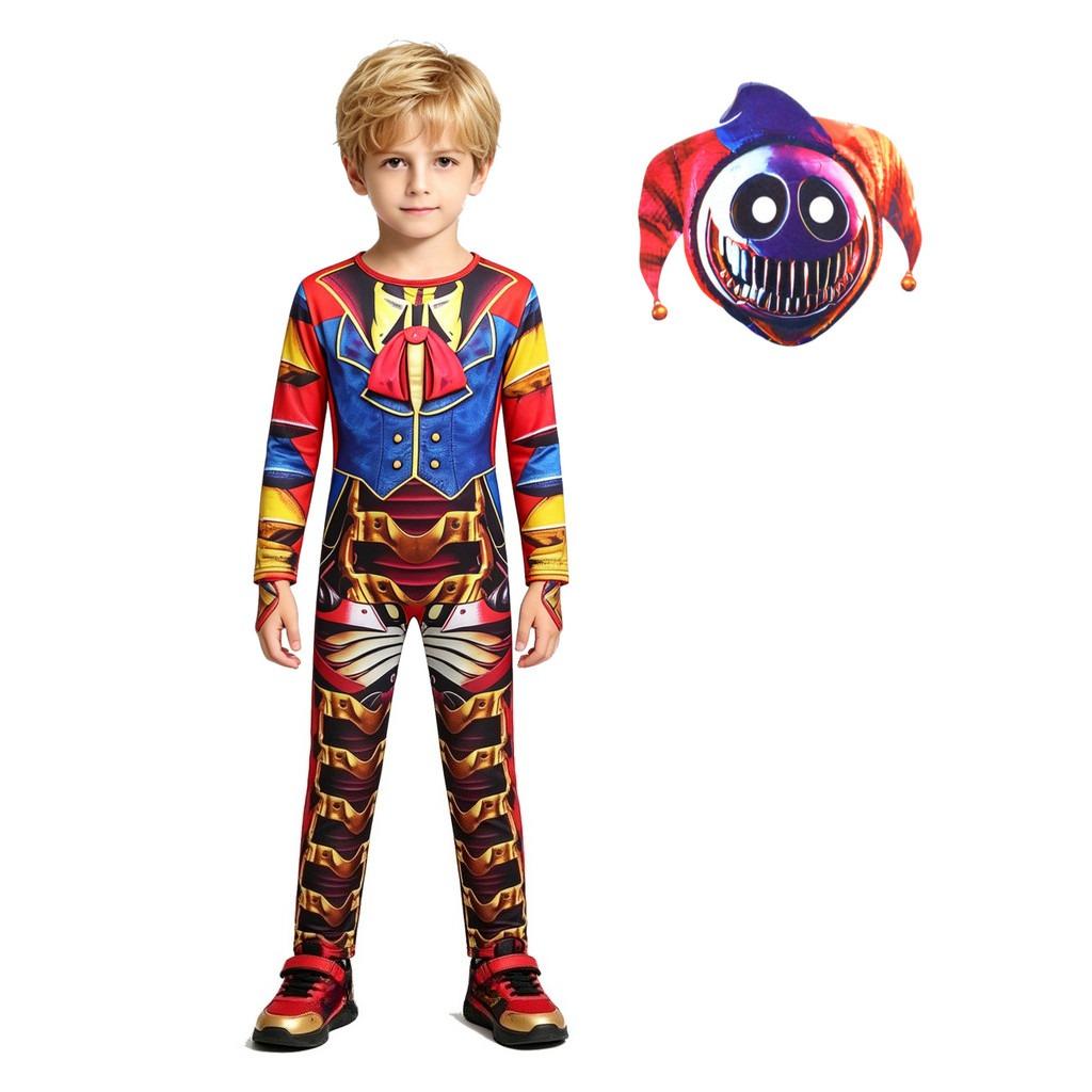 Kids Boys Girls Lily Lovebraids Printed Jumpsuit with Mask Sets Halloween Cosplay Costumes