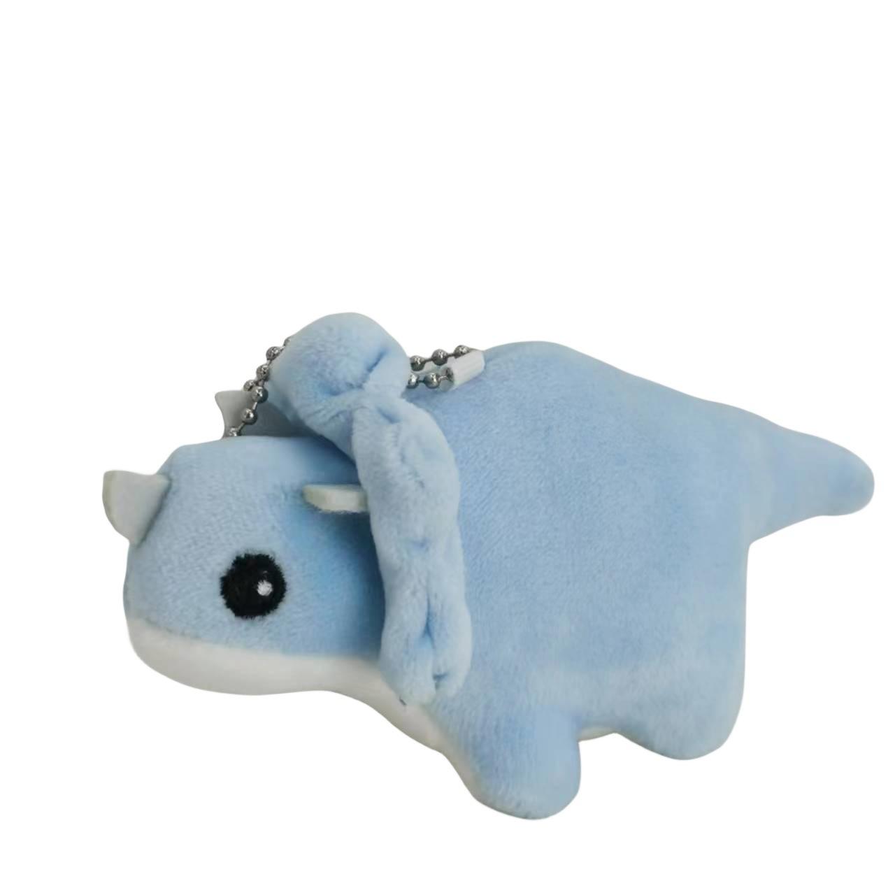 

Cute Niche Funny Dinosaur Plush Toy Triceratops Doll Keychain Pendant Girl Heart 10cm небо синє кольору