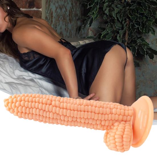 Simulation Dildo Hands-Free Play Multipurpose Long-Lasting Funny Simulation Corn Dildo Adult Sex Toy for Women