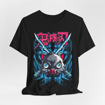 T-shirt Grafica Inosuke, Maglietta con Arte Anime Giapponese, Demon Slayer - Jersey Unisex