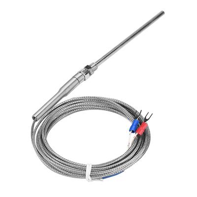 M8 Thread Type K Thermocouple 100mm Probe Temperature Sensor Wire 0400 Celsius  (4 M)