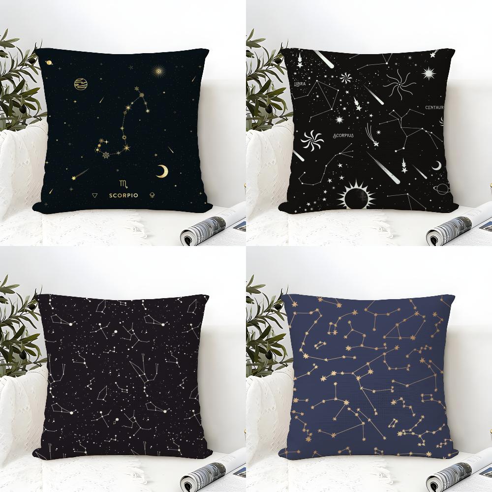 Dreamy Romantic Constellation Pattern Pillow Case linen pillow case sofa home decor cushion cover cushion cove