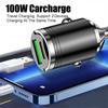 100W 2 Port USB Super Fast Car Charger Adapter USB Type C PD30W Mini Car Charger Fast Charging For iPhone 17 16 Pro For Samsung