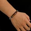 Fashion retro stainless steel chain splicing tiger's eye titanium steel men's bracelet