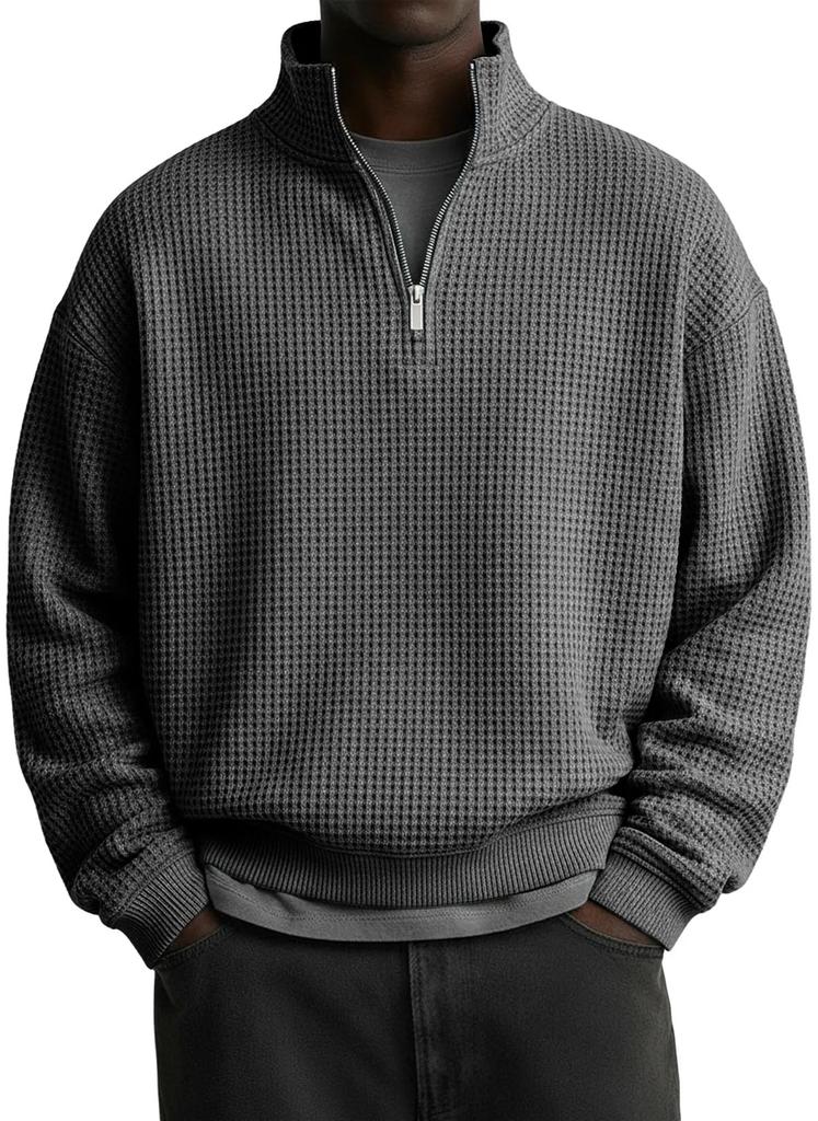 Felpa con zip da uomo per autunno inverno, casual, vestibilità larga, felpa con cappuccio