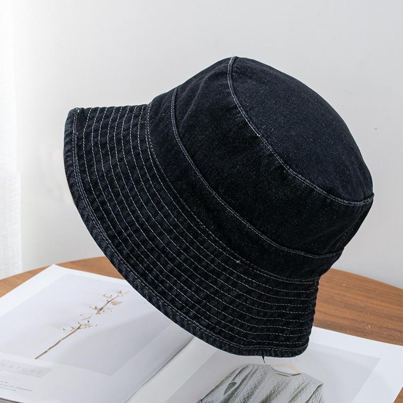 Denim bucket hat ladies trend retro wash basin hat men's summer outdoor sun protection hat