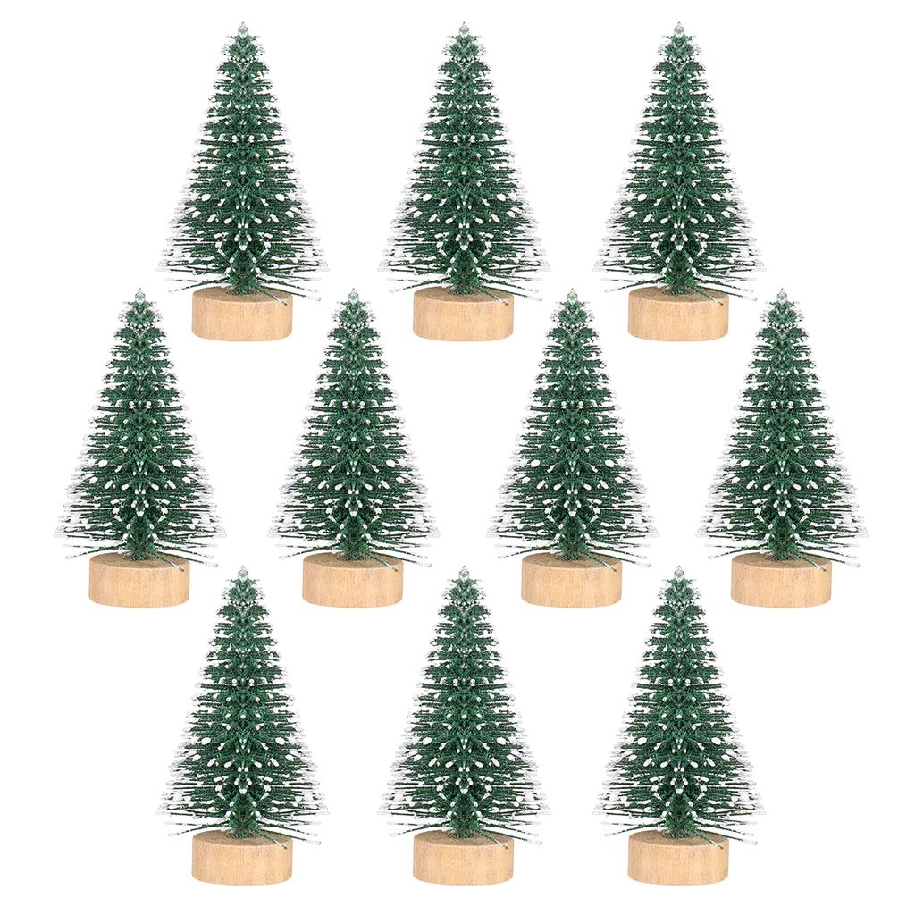 10Pcs Artificial Pine Tree Models Mini Fake Trees Desktop Ornaments Christmas Tree Miniature Xma Party Layout Props 5 X 3 X 3 Cm