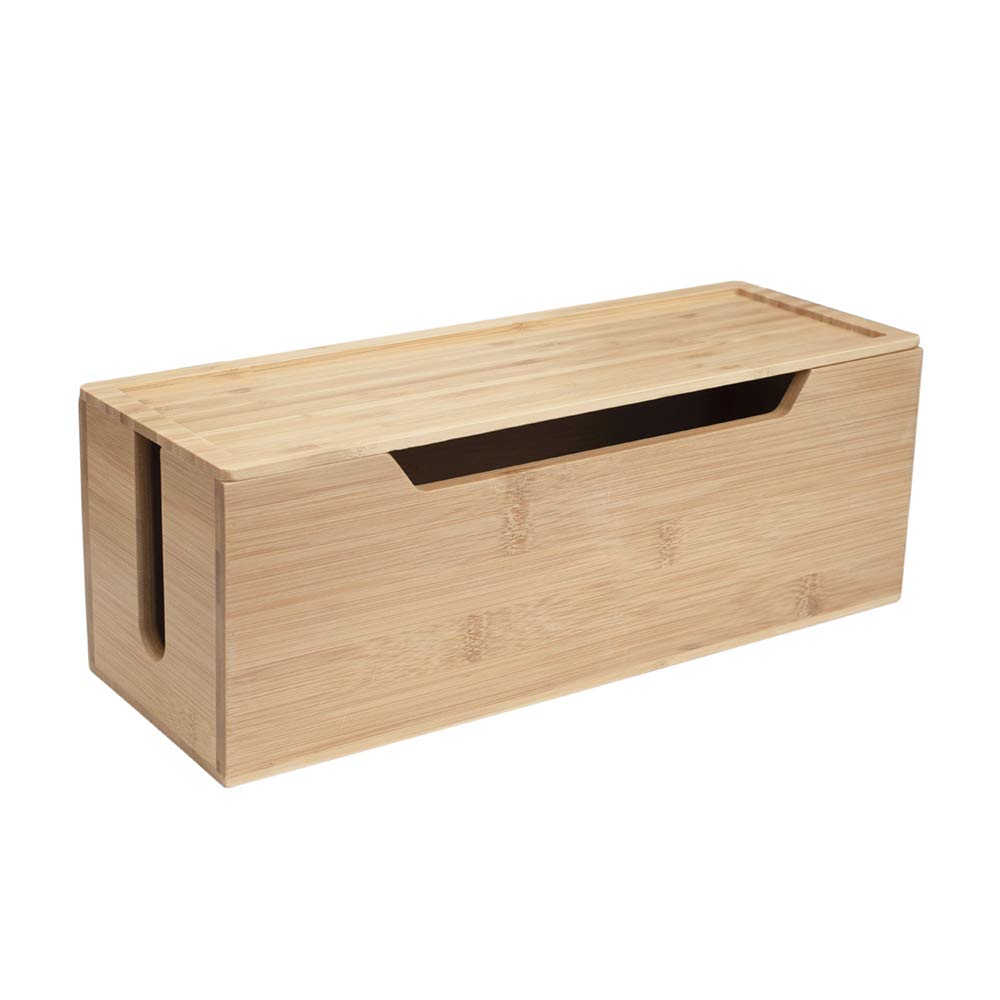 

Calife Nordic Interior Handmade Bamboo Power Strip Cable Box Outlet Storage Box Wiring Hiding Cord Hiding Box Table Tap Storage Box Bamboo & (Wood