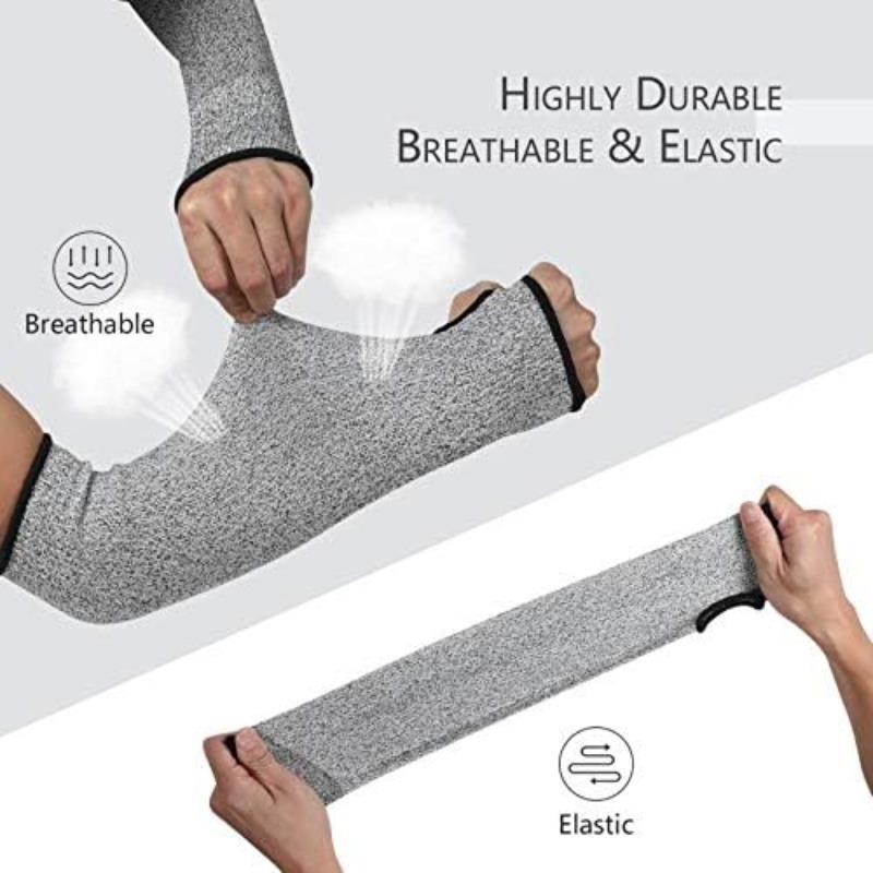 Cut Resistant Arm Sleeves HPPE ANSI/EN388 Certified Anti-Puncture Bracers Breathable Forearm Guard Designed for Glass Factory Carpentry