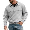 Men S Vintage American Style Long Sleeve Polo Workwear Sweatshirt