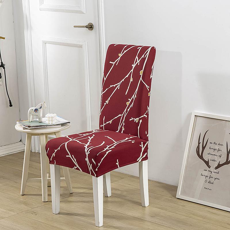 New Color High Gram Heavy Printing Elastic Backrest Integrated Chair Cover Household Hotel Anti-Fouling Dining Table Chair Cover