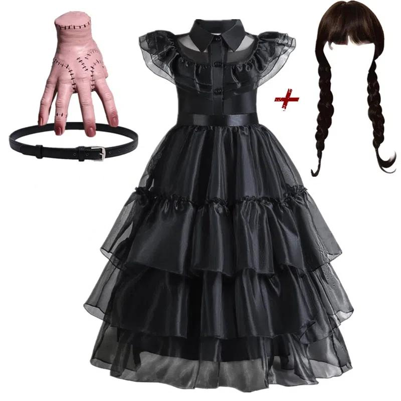 

Костюмы De Film Du Mercredi Addams Pour Filles, Robe En Maille Du Mercredi, Хэллоуин, Карнавал, Готический праздник Колорадо, Habillage Pour 3-10 Ans 3T
