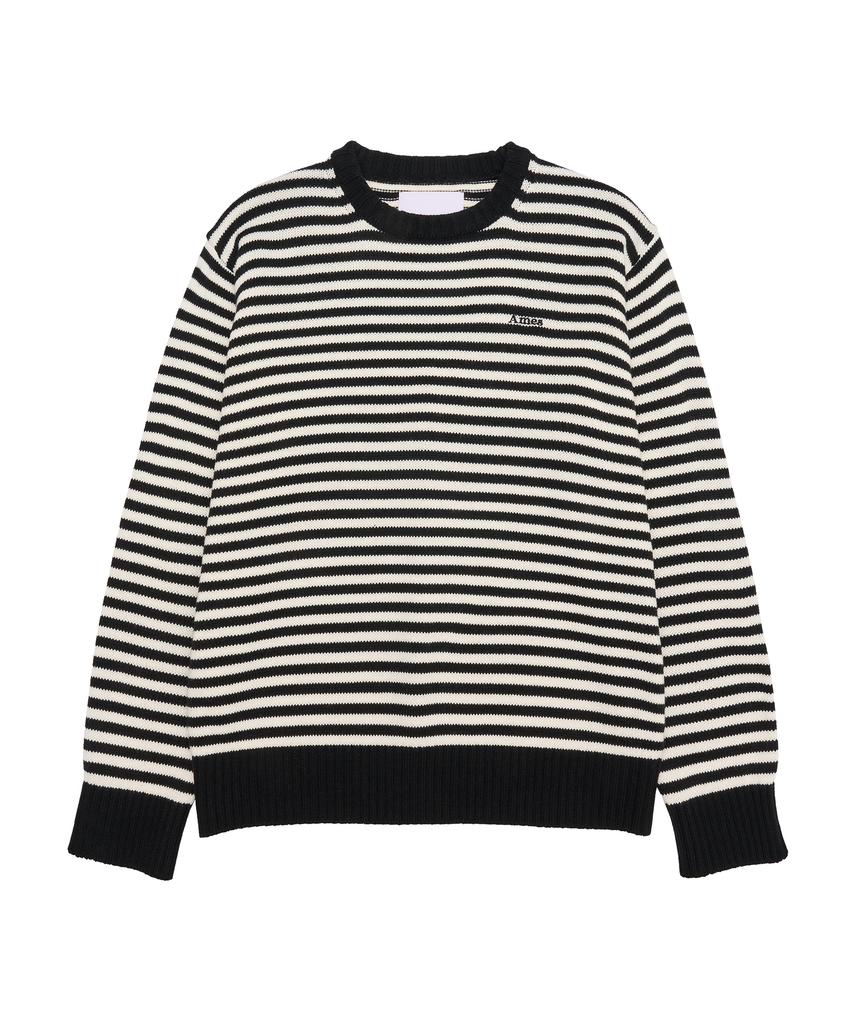 AMES-WORLDWIDE Basic Small Logo Stripe Knit Black