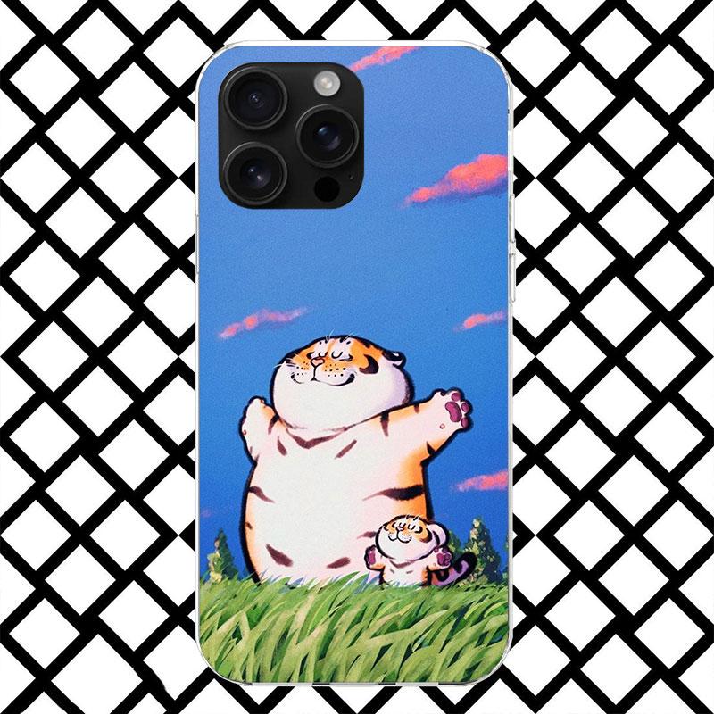 

Cartoon Fat Tiger Phone Case for iPhone 17 Air 16 16E 15 14 Plus 13 Mini 12 11 Pro Max 7 8 + SE 2020 Soft Cover Fundas 17 Air 16 iPhone 14