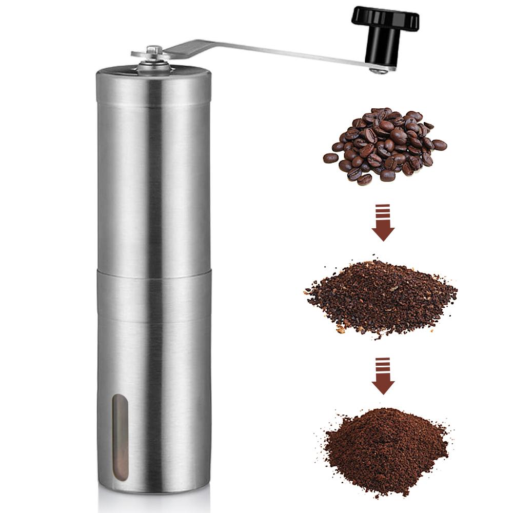 Manual Coffee Grinder Portable Hand Coffee Grinder with Adjustable Setting Conical Ceramic Burr Grinder Stainless