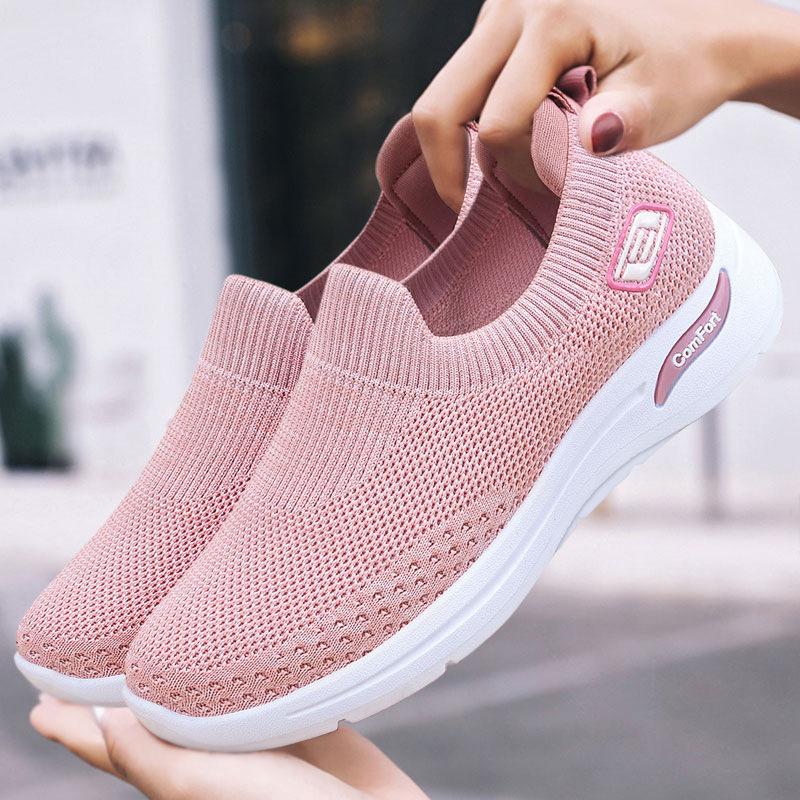 Changfengshu Women's shoe processing Customized flying woven casual shoes Daily versatile flat shoes Comfortable and breathable single shoes