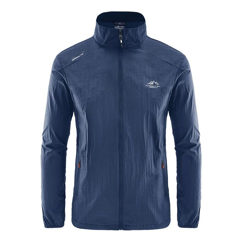 UPF100+ Men Summer Windbreaker Zip Pockets Uv Sun Protection Jackets Breathable Ultra-light Clothes Outdoor Skin Thin Coats Camp