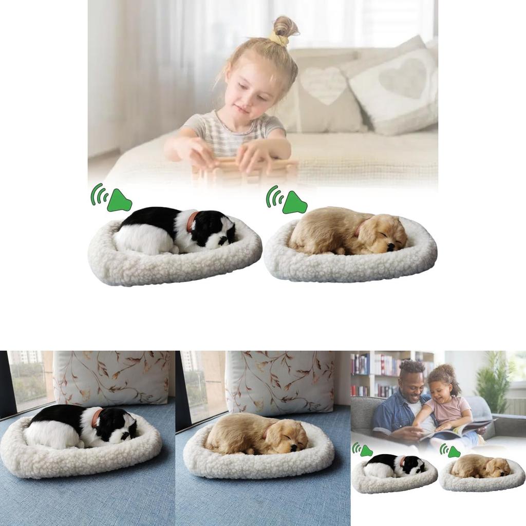Breathing Faux Fur Dog Figurine Modern Home Decor With Soft Material For Photography Props