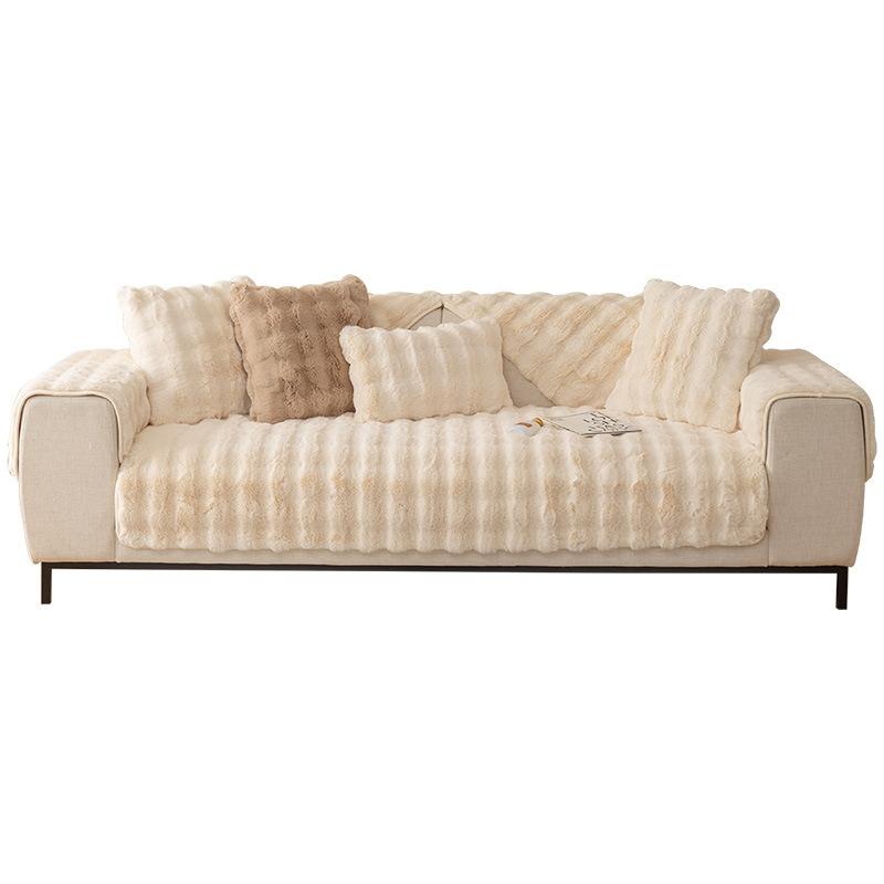 

Plush Sofa Cushion Winter Thickened Leather Non-Slip Universal Sofa Cover All-Inclusive Soft Comfortable 70*70