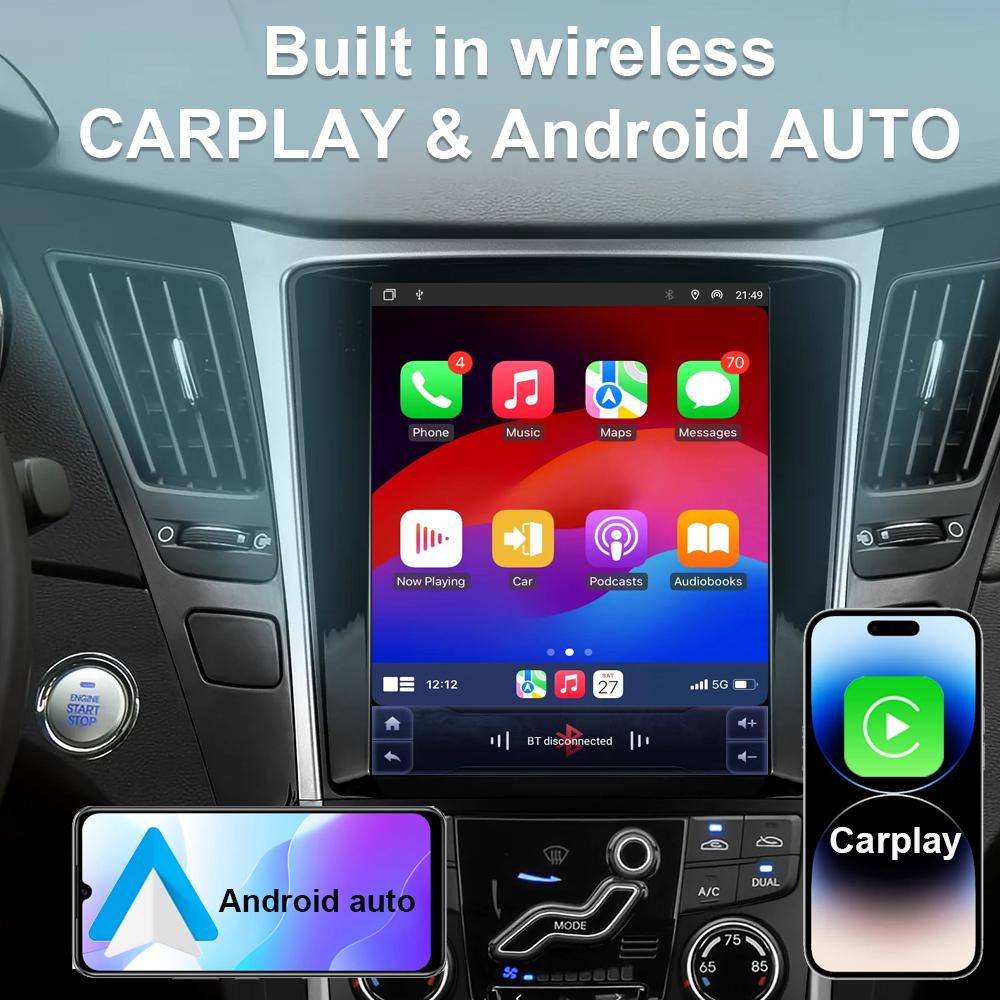 9.7inch Car Carplay For Tesla Style Honda Accord 7 2003-2007 Android 14 Stereo Multimedia Video Player GPS Car Radio Navigation