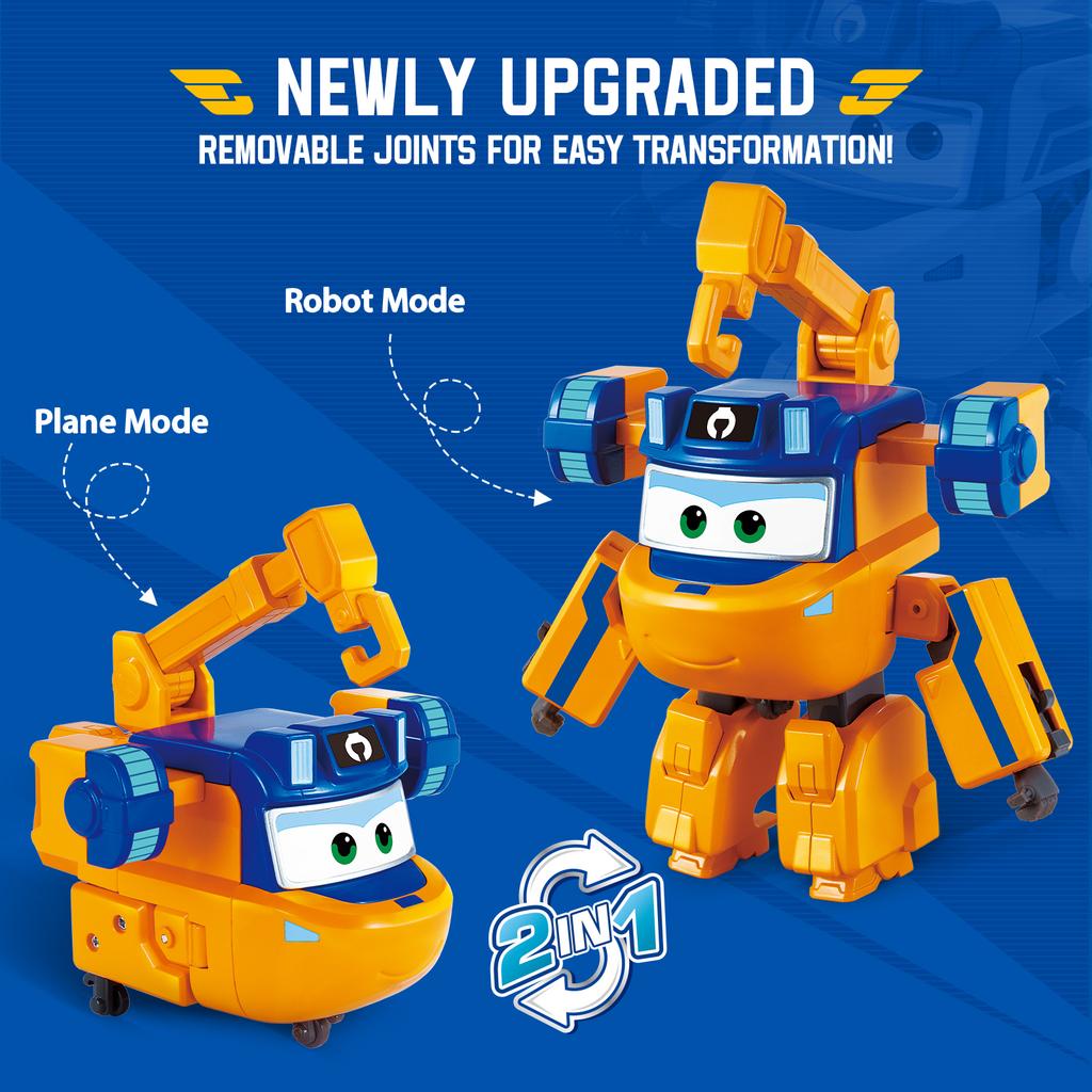 Super Wings 5 Pollici Traver Trasformabile Si Trasforma da Aereo a Robot in 10 Passaggi Figure d'Azione Trasformabili Giocattoli per Bambini Regalo