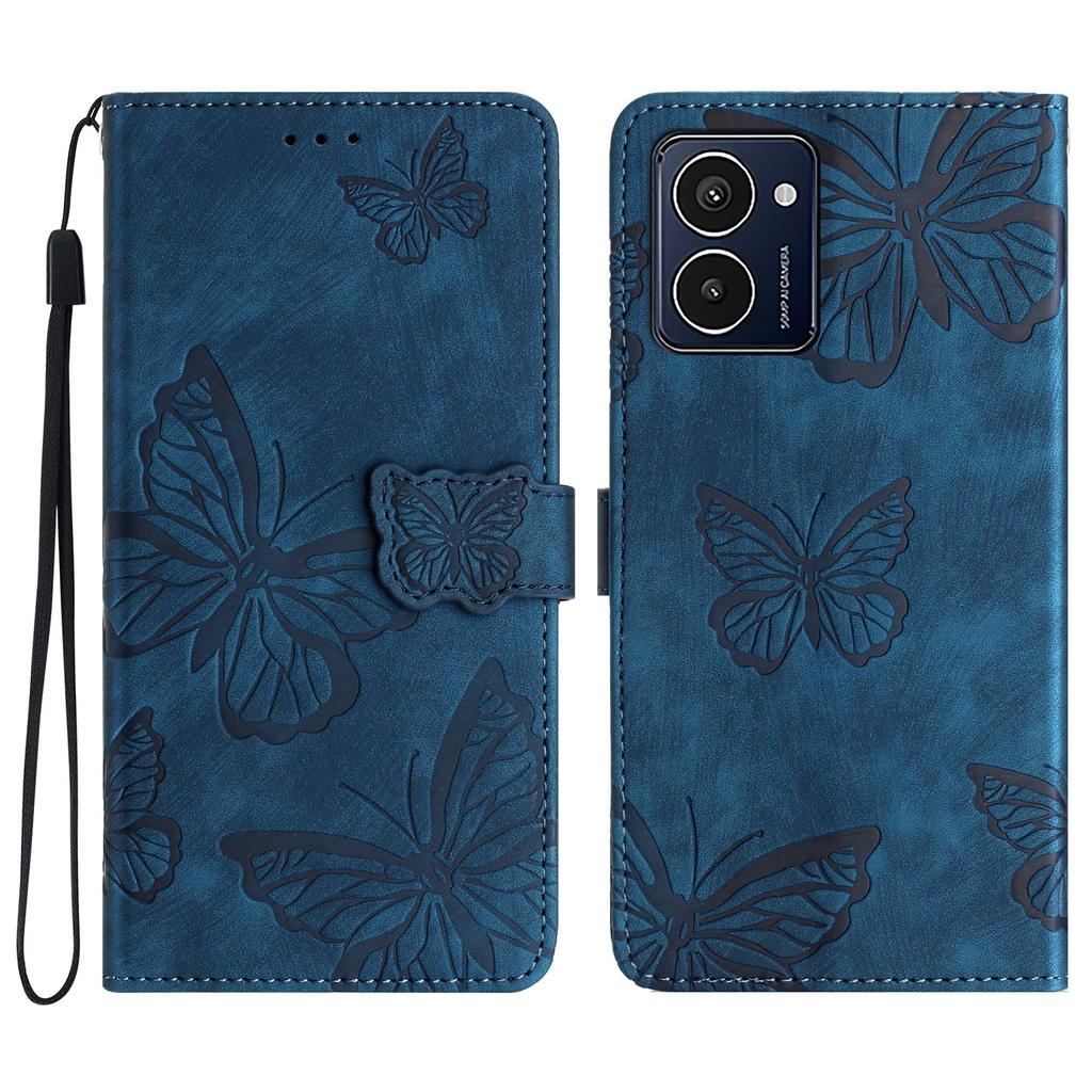 For HMD Pulse Pro Case Butterfly Design Flip Wallet Leather Phone Cover Skin-Touch