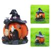 Halloween Pumpkin House Mini Landscape Witch Ghost House Decoration Luminous Resin Crafts Miniature Ornament Featival Biological
