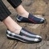 New Mens Dress Shoes Stripe Patchwork Leather Shoe Fashion Handmade Wedding Party Shoes Men Loafers Oxford Shoes Men Big Size
