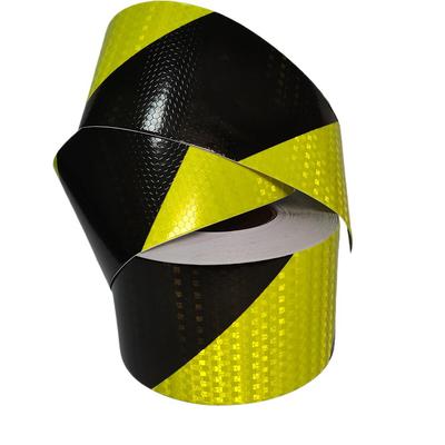 10cm*5M High Visibility Reflective Tape Waterproof Fluorescent Yellow-Black Adhesive Safety Warning Twill Reflectors For Truck