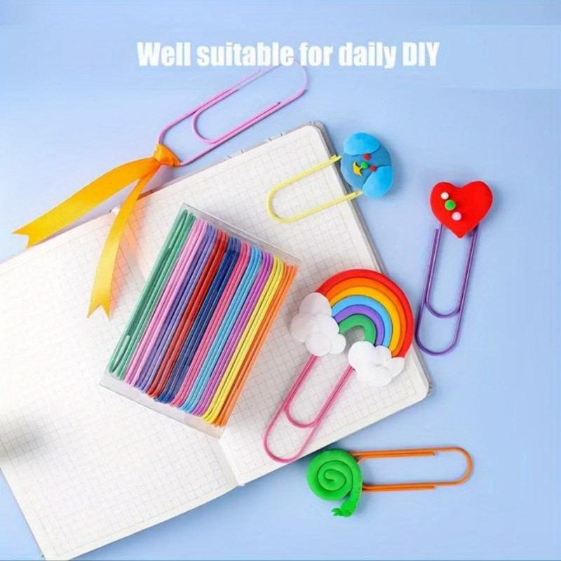 50Pcs 100mm Mega Large Multicolored Jumbo Coated Paper Clips - Ideal for Office and School Document Organization