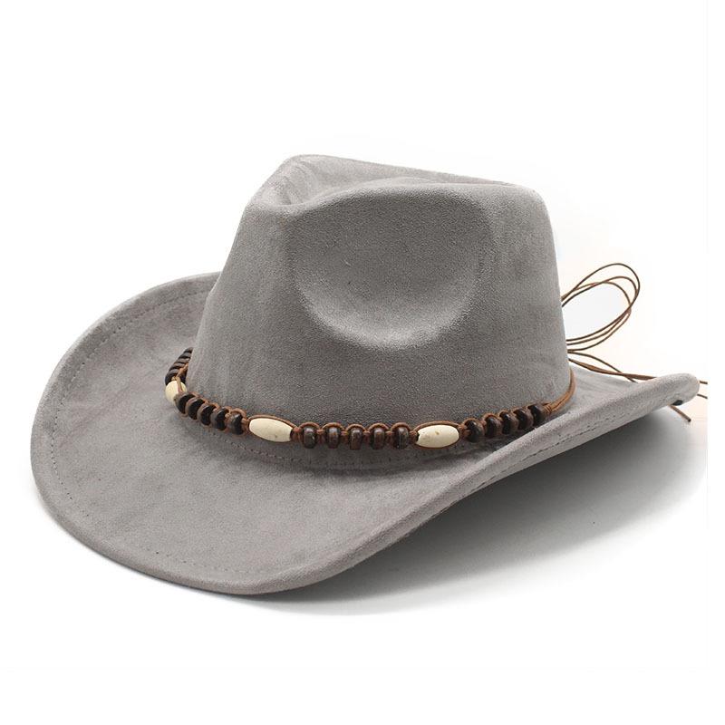 Bohemian Minority Suede Hat Belt Couple Hat Western Cowboy Top Hat