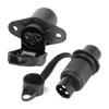 3-pin Socket (male + Female) - AIMOONSA - Universal 12V/24V - Nickel-plated Contacts - Waterproof - Rustproof Housing