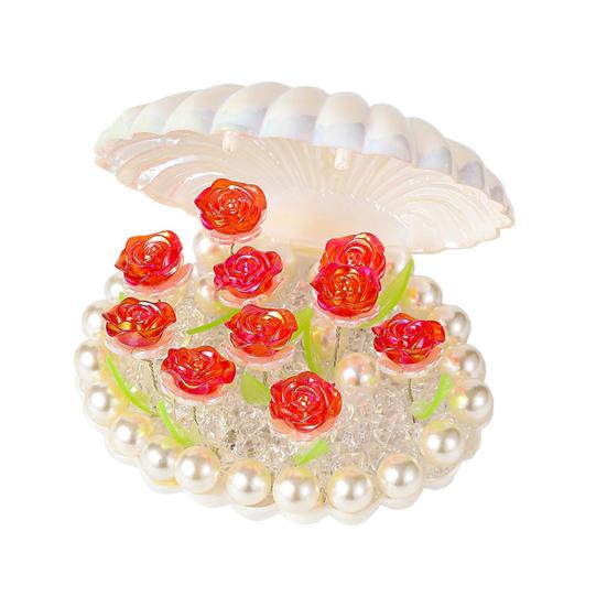 Yousheng Rose Nachtlicht Blumenlampe Muschellicht Rose Schlafzimmer Tischlampen Warmes Umgebungslicht Einzigartige Geschenke für Frauen Sie Freundin Ehefrau