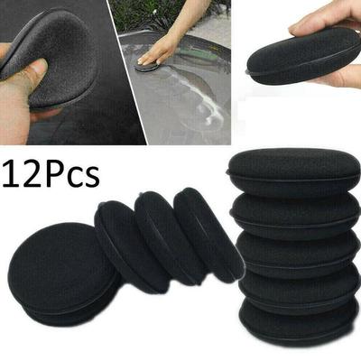 12Pcs Car Waxing Foam Polish Wash Sponges Applicator Foam Cleaning Pad Sponge Detailing Round Cleaning Tools Waxing Washing B7P8