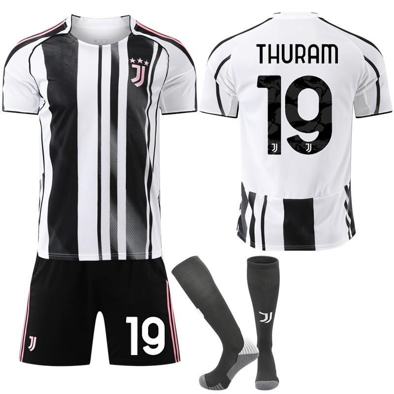 Sezonul 2022-26 Sezonul 7 Chiesa 9 Hovic Negru Alb Jachetă de Fotbal Ediție pentru Copii Set Tricou de Casă Juventus