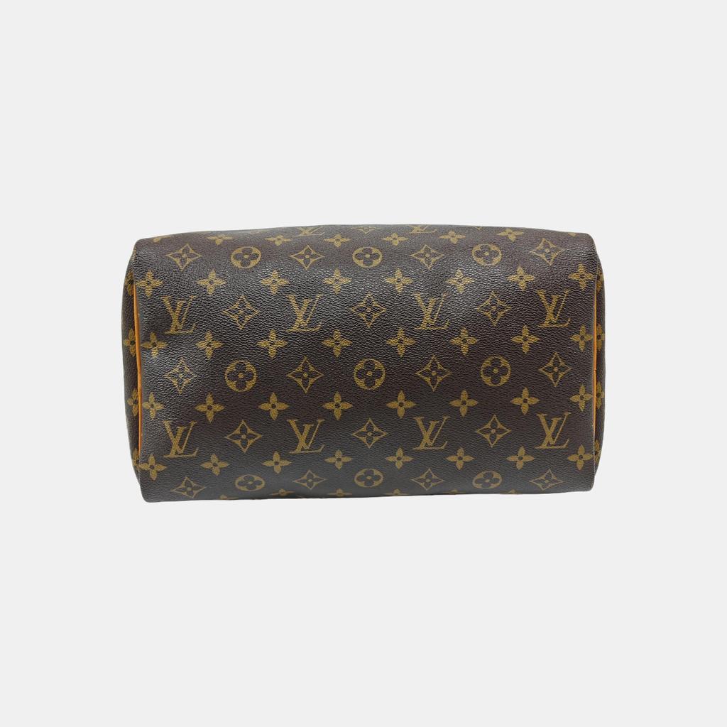 [Použité] Speedy 30 Elegantní Kompaktní Módní Dojíždějící Klasický Monogram Potahovaný Plátno S Koženým Lemem Polštářová Taška - Dobrý #1AWJA1L