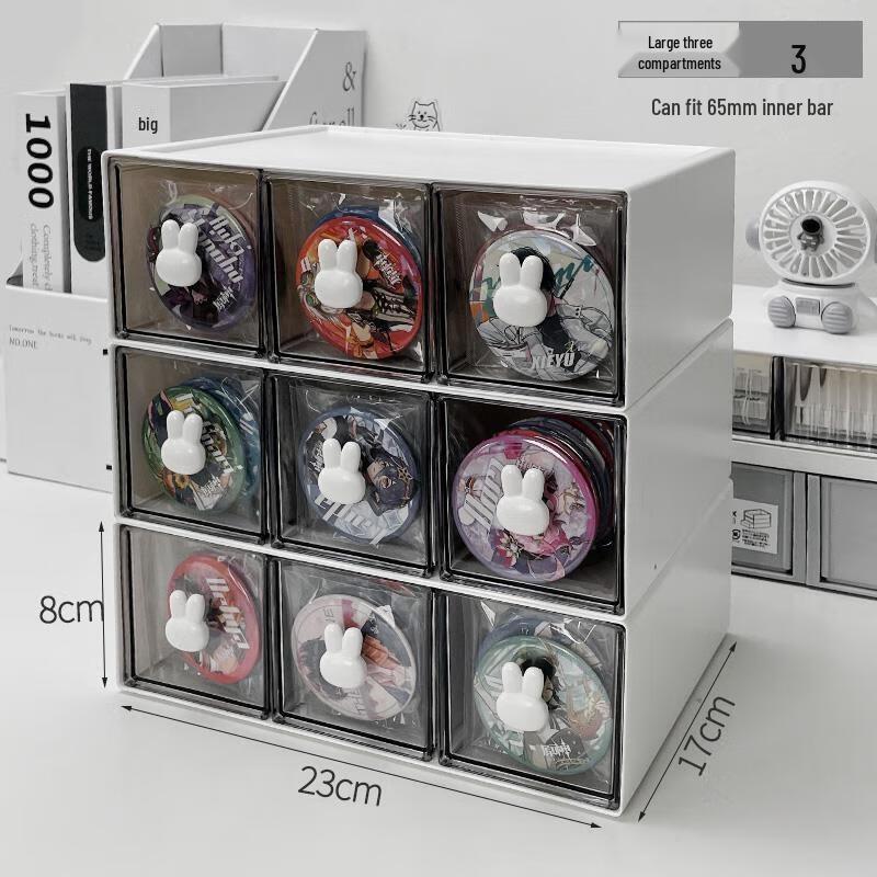 Acrylic Desktop Drawer Organizer with Rabbit Handle