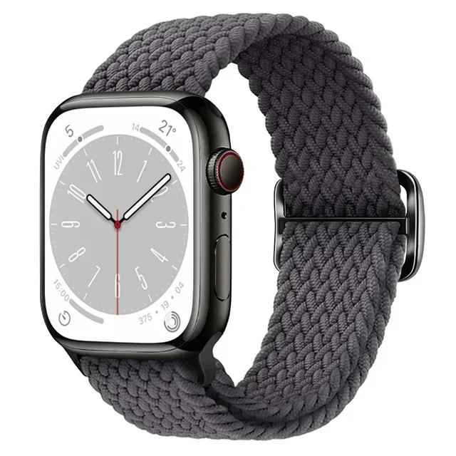 Nylon Strap for Apple Watch Ultra 2 Band 49mm 40mm 44mm 41mm 38 45mm Elastic Braided Loop Bracelet IWatch Series 9 8 7 6 SE 5 4