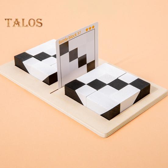 1 Set Hidden Puzzle Building Block Toy Brain Teaser Black White Wooden Block Board Game Toddlers Color Shape Learning Focus Training STEM Educational