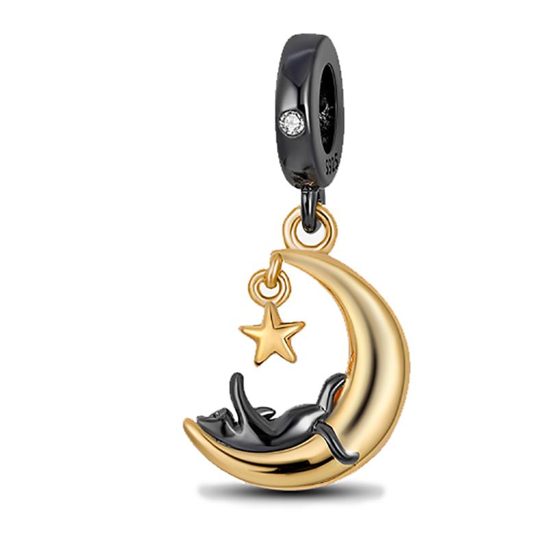 Golden Charms Fit Original Bracelet Copper Firefly Sunflower Cross Yellow Gold Palm Beads Diy Women Jewelry